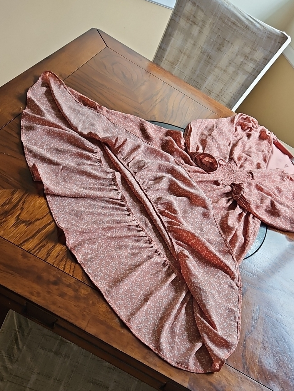 Miley+Molly Smocked Ruffled Hem Boho Chic Cottagecore Dress S - Picture 11 of 15